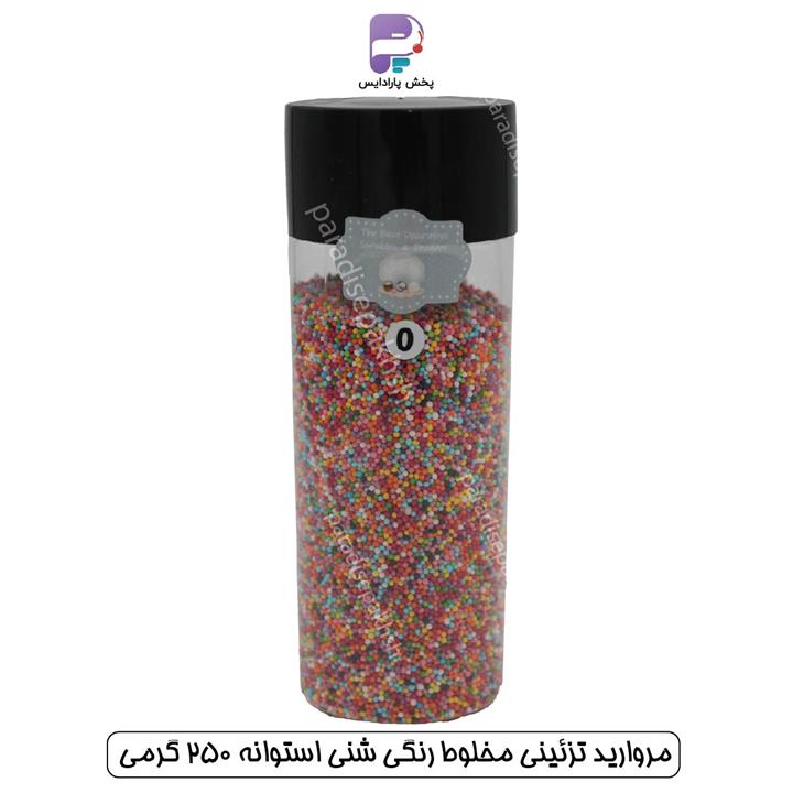 مروارید تزئینی مخلوط رنگی شنی استوانه 250 گرمی
